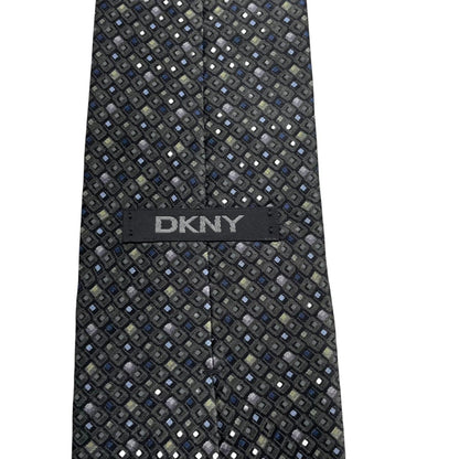 Vintage DKNY Green Geometric Silk Tie