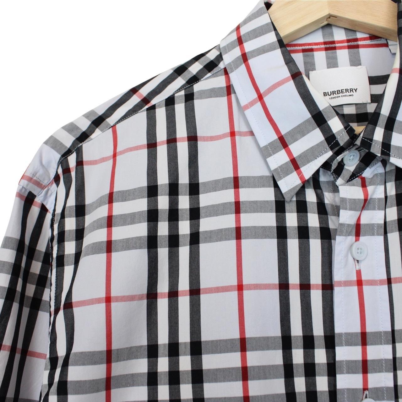 Burberry Light Blue Nova Check Long Sleeve Cotton Shirt