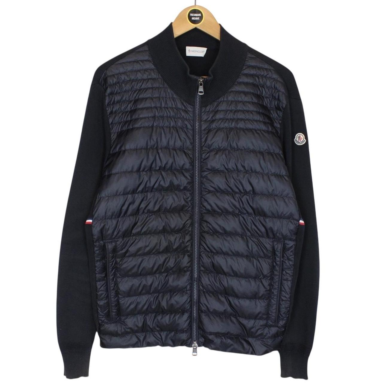 Moncler Navy Blue Full Zip Cotton/Nylon Cardigan Tricot Jacket