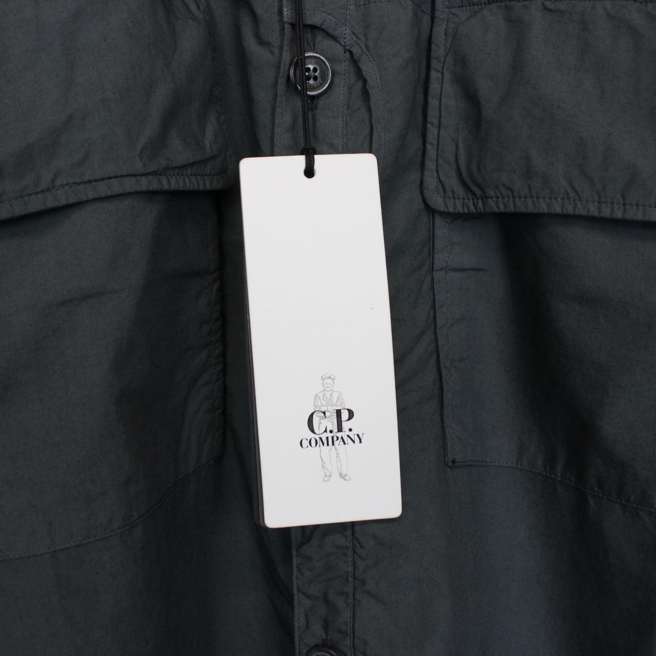 CP Company Navy Blue Lens Gabard Organic Cotton Overshirt