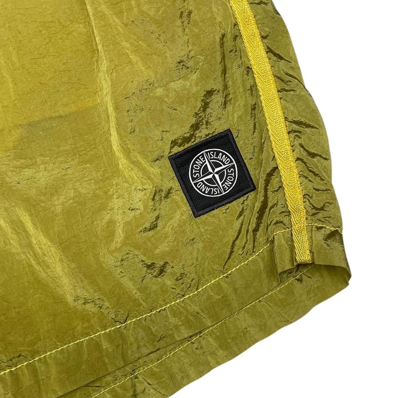 Stone Island Yellow Navy Blue Nylon Metal Swim Shorts