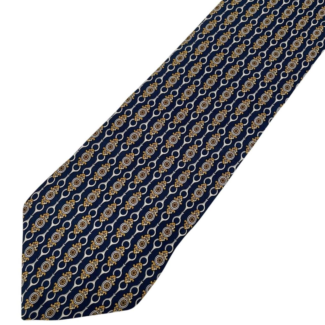 Vintage Paolo Gucci Navy Blue Horsebit Silk Tie