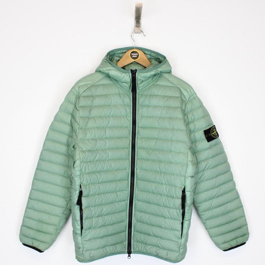Stone Island AW 2022 Loom Woven Chambers R-Nylon Green Down Jacket