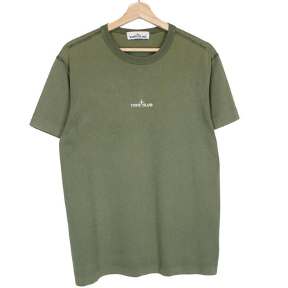 Stone Island AW 2019 Green Short Sleeve Cotton Logo Print T-Shirt