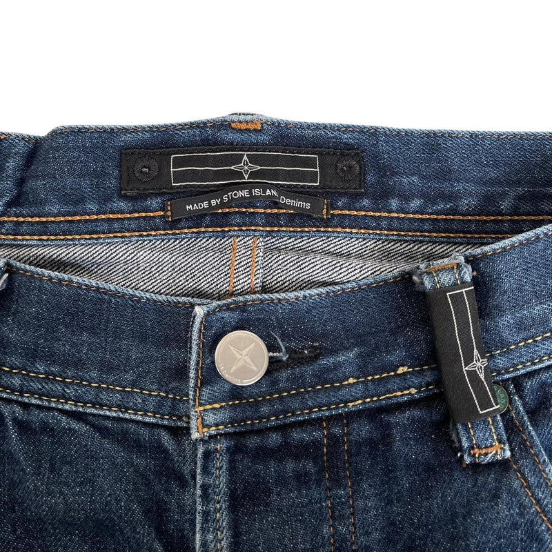 Vintage Stone Island Denims Navy Blue Straight Leg Fit Denim Jeans