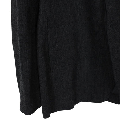 Vintage Issey Miyake Dark Grey Wool Blend Collarless Jacket