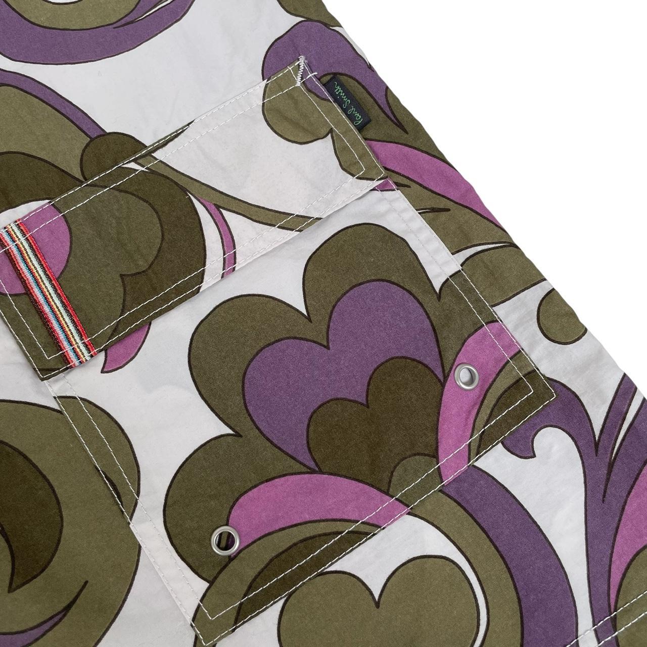 Paul Smith multicoloured swim shorts with logo detail and nylon material.