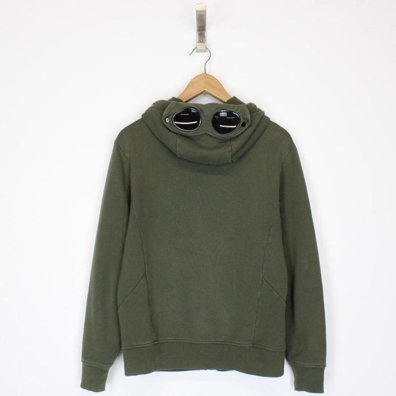 CP Company Green Cotton Full Zip Goggle Hoodie Jumper
