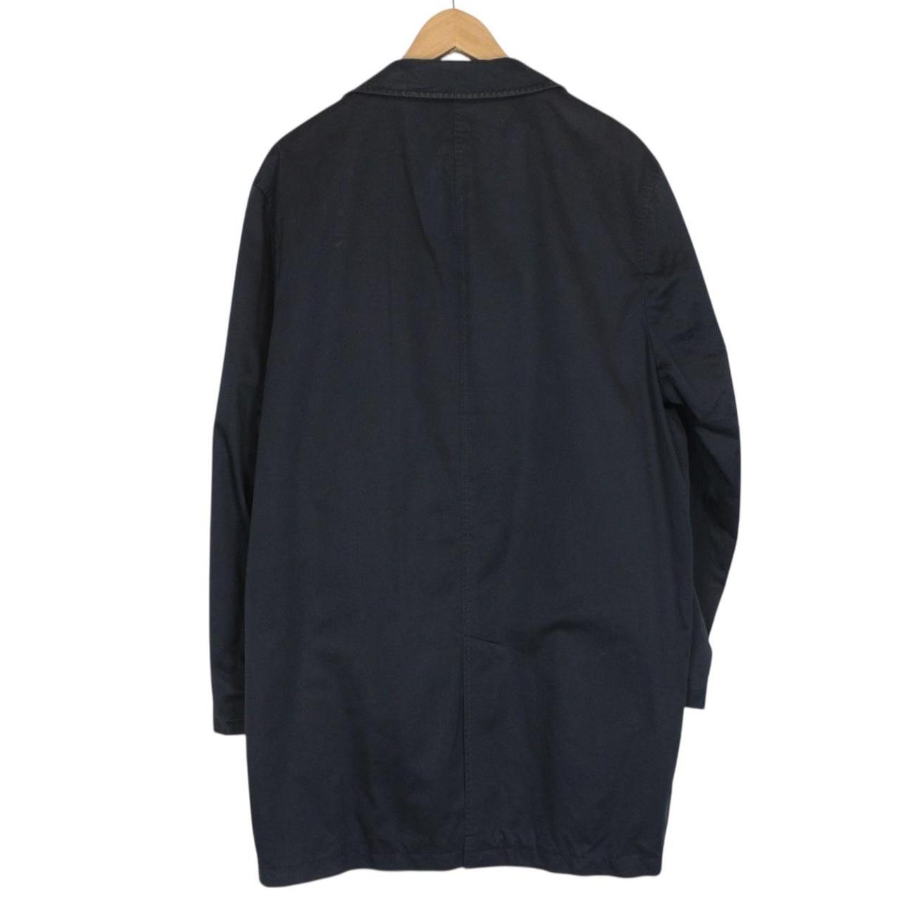 Vintage Burberry London Navy Blue Nova Check Lined Cotton Car Coat
