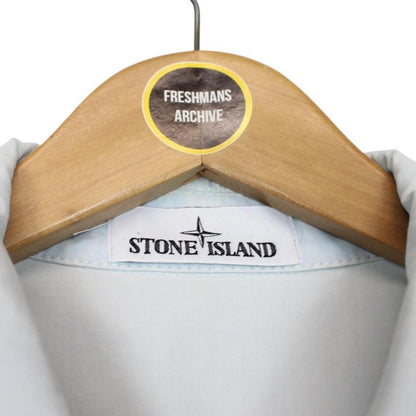 Stone Island SS 2021 Pale Blue Full Zip Cotton Overshirt Jacket