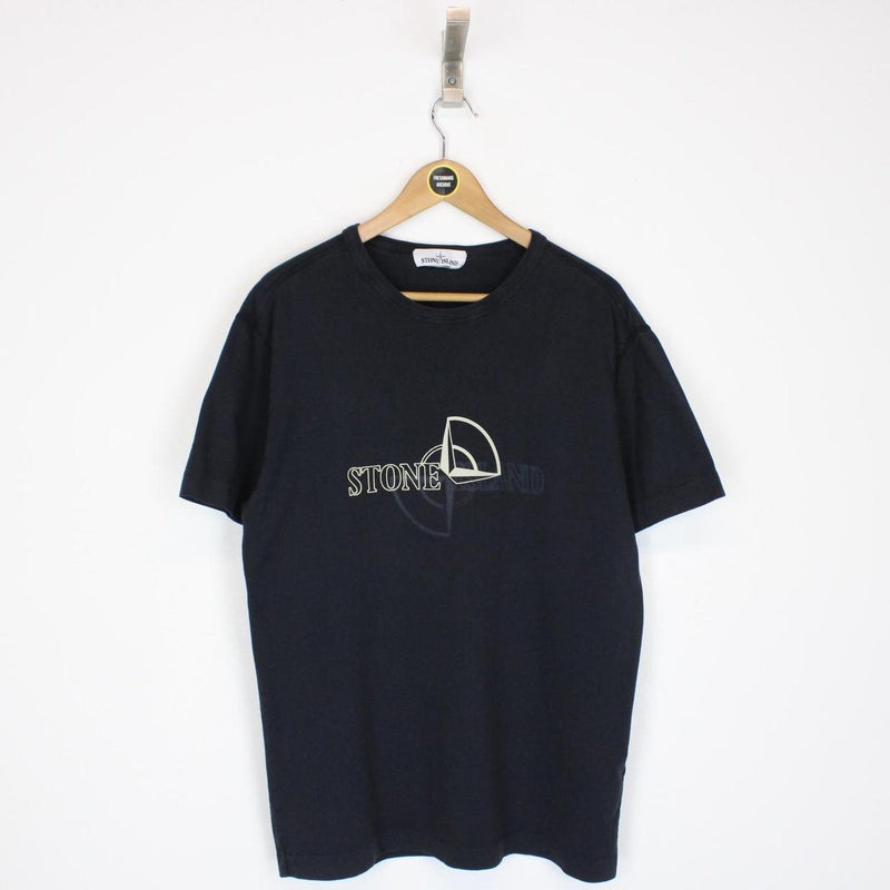 Stone Island AW 2019 Black Short Sleeve Logo Print Cotton T-Shirt