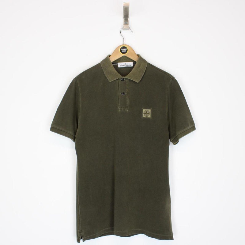 Stone Island SS 2017 Khaki Green Short Sleeve Compass Polo Shirt