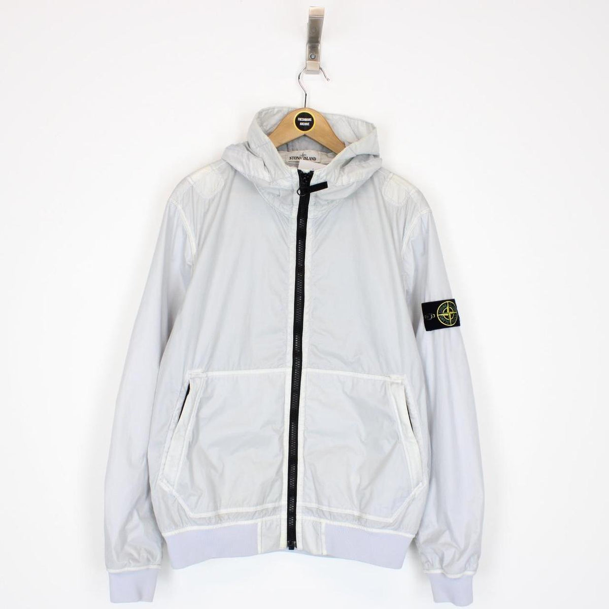 New Stone Island Lamy Flock Hooded Windbreaker Jacket Supreme FW18 Size XL  Fit L | eBay