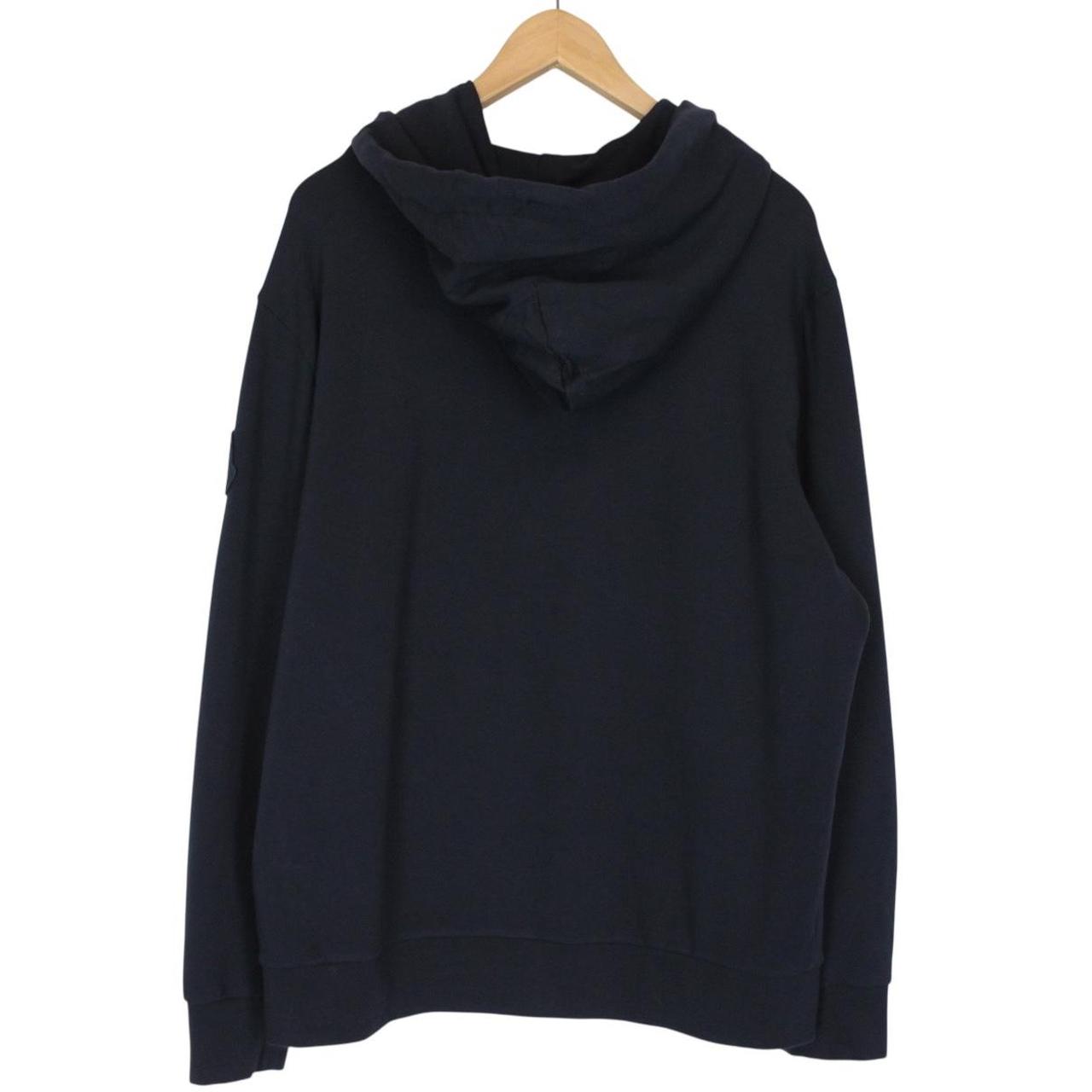 Moncler Navy Blue Pullover Embroidered Logo Hoodie Jumper