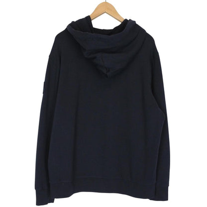 Moncler Navy Blue Pullover Embroidered Logo Hoodie Jumper
