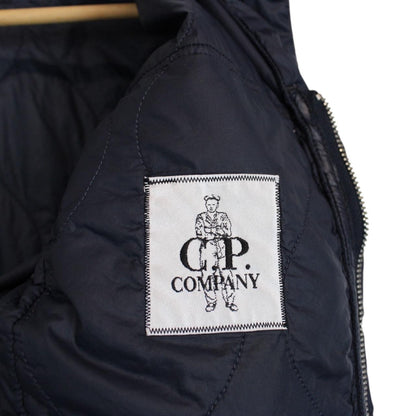 CP Company Navy Blue Full Zip Quilted Lens Overshirt Jacket