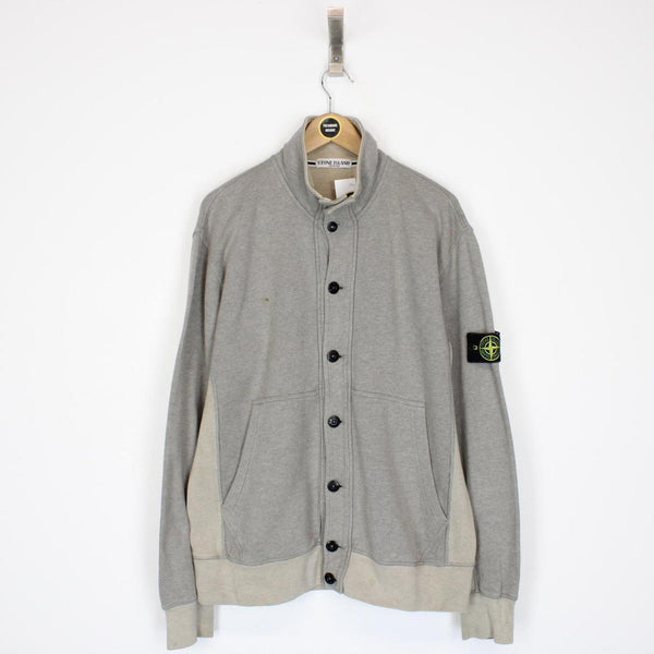 Stone Island AW 2011 Brown Cotton Button Up Sweatshirt Jumper