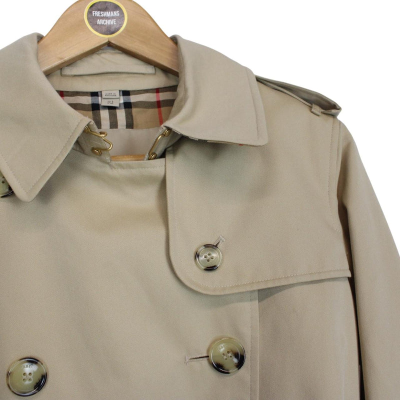 Burberry Kensignton Tan Brown Nova Check Double Breasted Belted Trench Coat