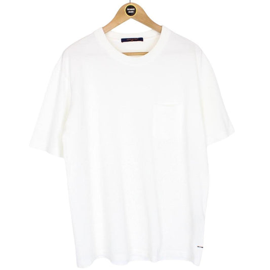 Louis Vuitton White Damier Print Pocket Short Sleeve Cotton T-Shirt
