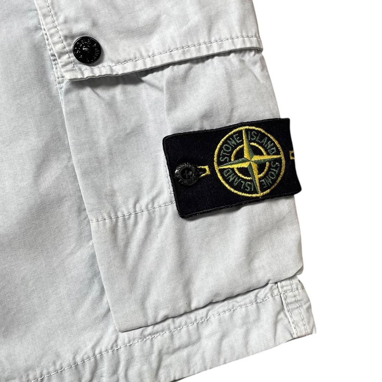 Stone Island SS 2024 Light Blue Bermuda Cotton Cargo Shorts