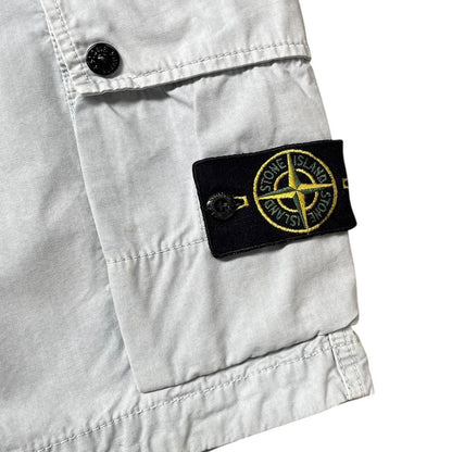 Stone Island SS 2024 Light Blue Bermuda Cotton Cargo Shorts