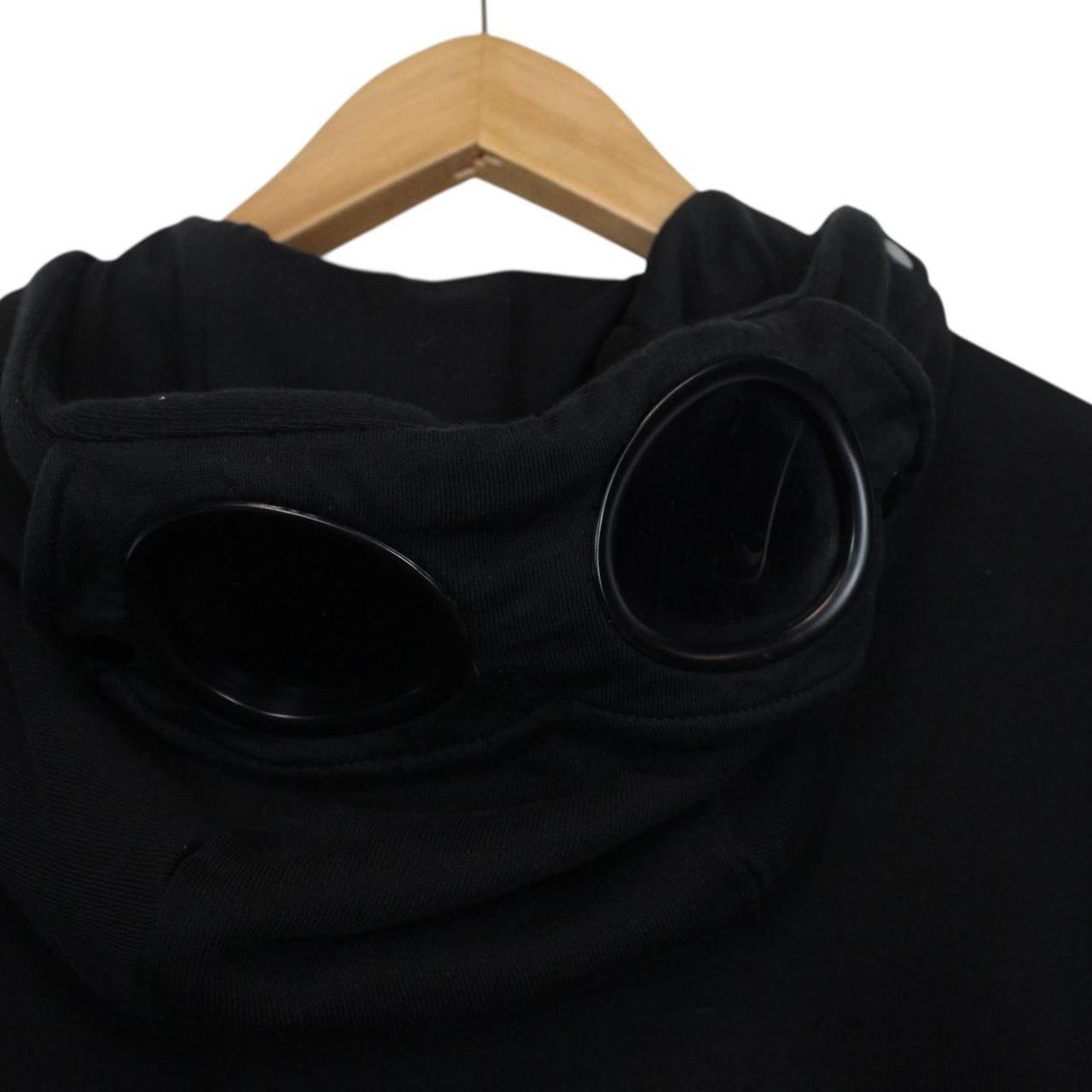 CP Company Black Cotton Full Zip Goggle Hoodie Jumper