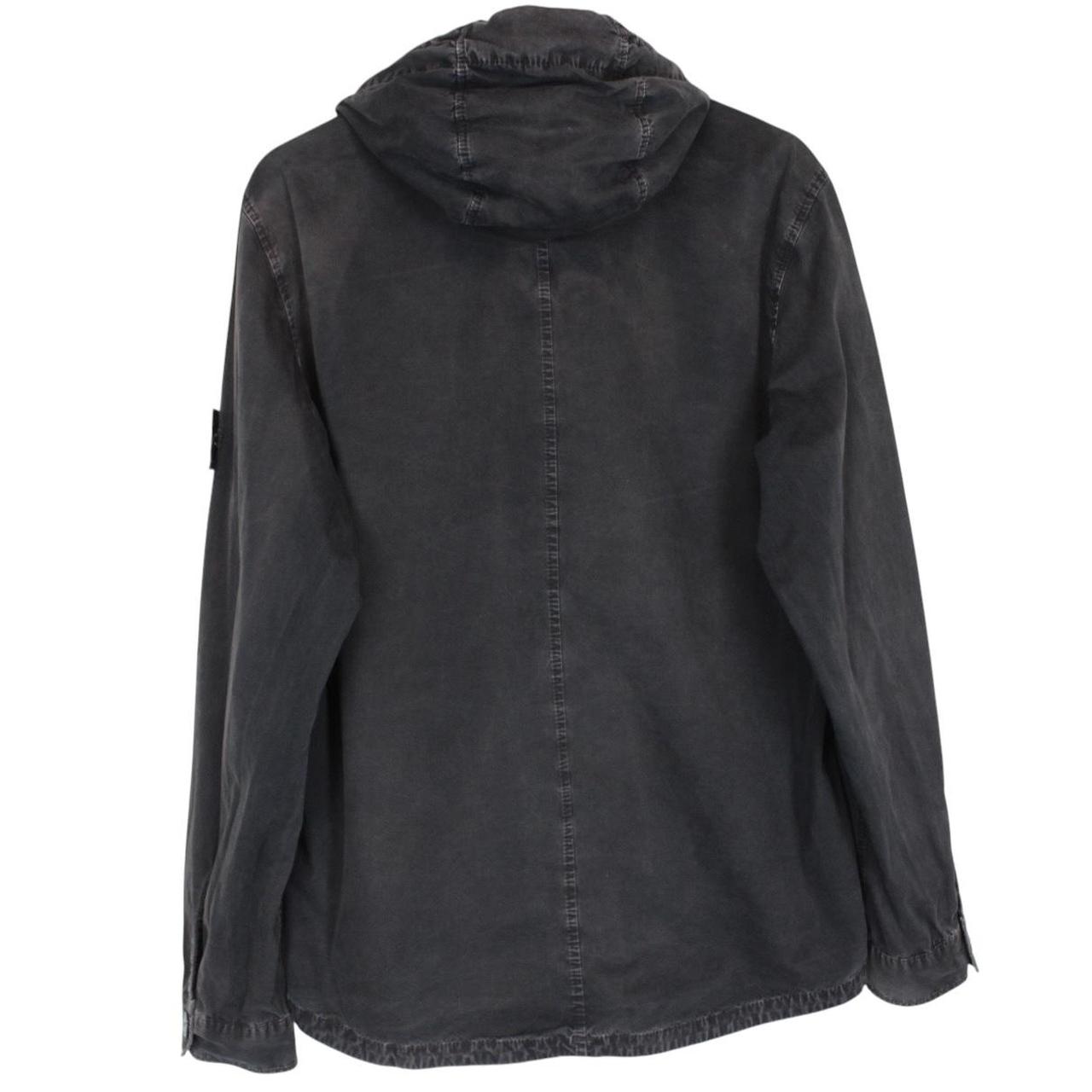 Stone Island SS 2018 Black Full Zip Cotton Hooded Overshirt Jacket