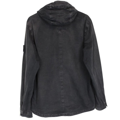 Stone Island SS 2018 Black Full Zip Cotton Hooded Overshirt Jacket