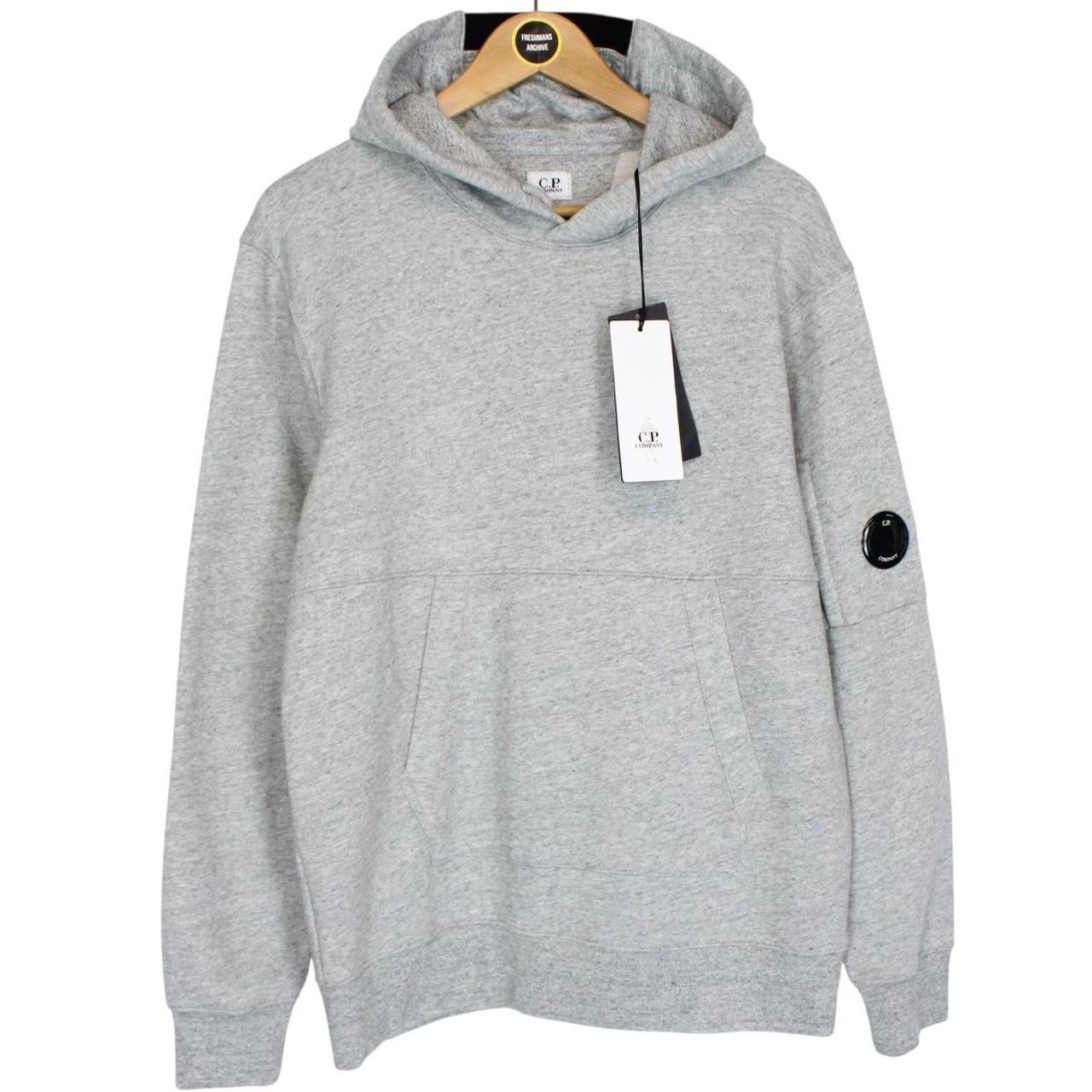 CP Company Grey Micro Lens Diagonal Raised Cotton Hoodie