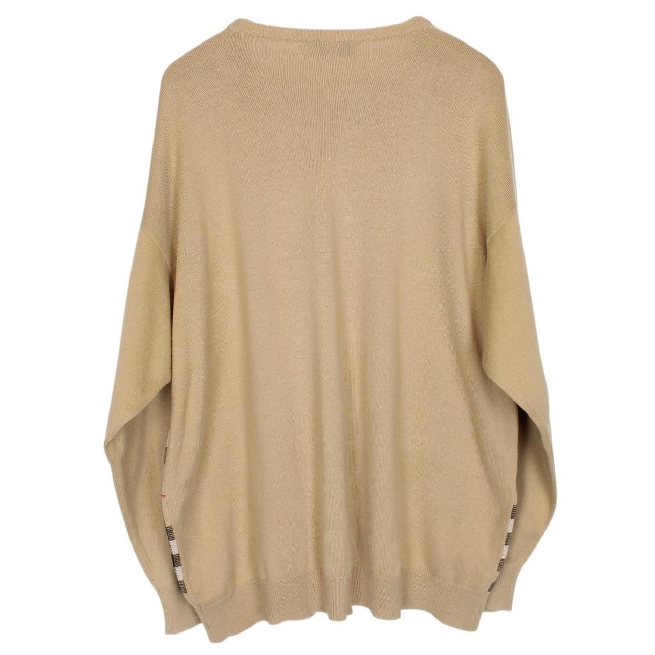 Vintage 90s Burberry Tan Brown Nova Check Cotton Knit Jumper