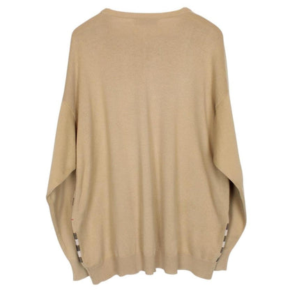 Vintage 90s Burberry Tan Brown Nova Check Cotton Knit Jumper