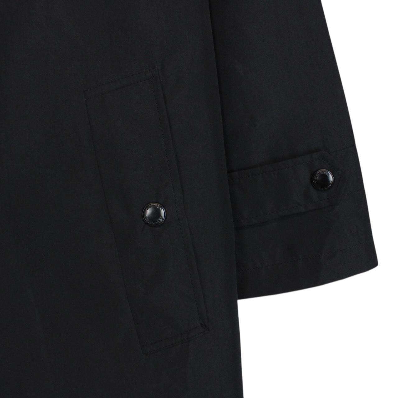 Aquascutum Black House Check Lined Hooded Coat