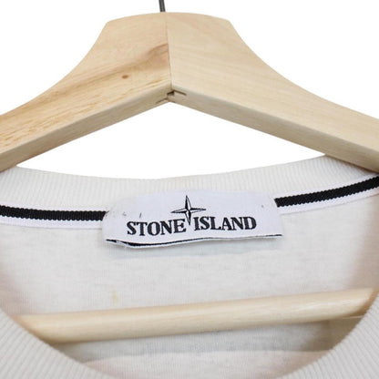 Stone Island AW 2021 White Long Sleeve Compass T-Shirt