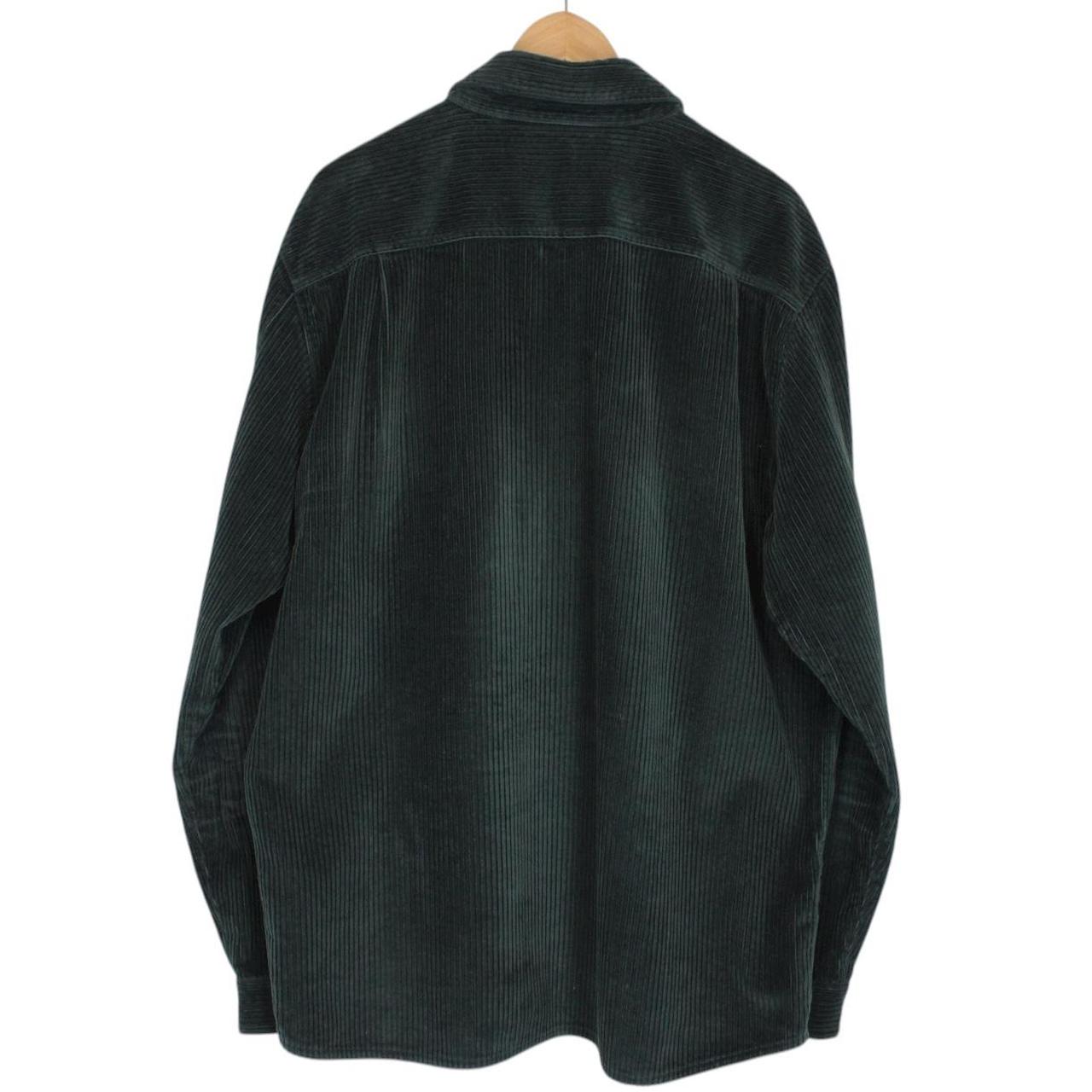 Stone Island AW 2022 Dark Green Long Sleeve Spellout Corduroy Shirt