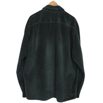 Stone Island AW 2022 Dark Green Long Sleeve Spellout Corduroy Shirt