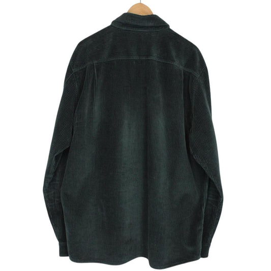 Stone Island AW 2022 Dark Green Long Sleeve Spellout Corduroy Shirt
