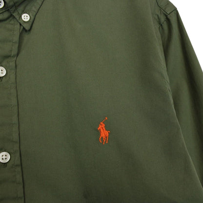 Polo Ralph Lauren Olive Green Featherweight Twill Cotton Long Sleeve Shirt