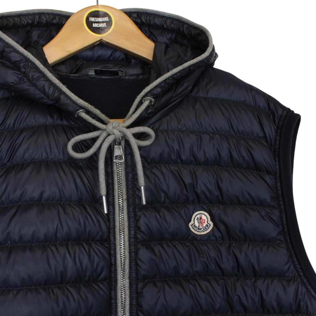 Moncler Maglia Navy Blue Full Zip Hooded Down Gilet