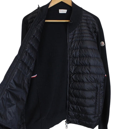 Moncler Navy Blue Full Zip Cotton/Nylon Cardigan Tricot Jacket