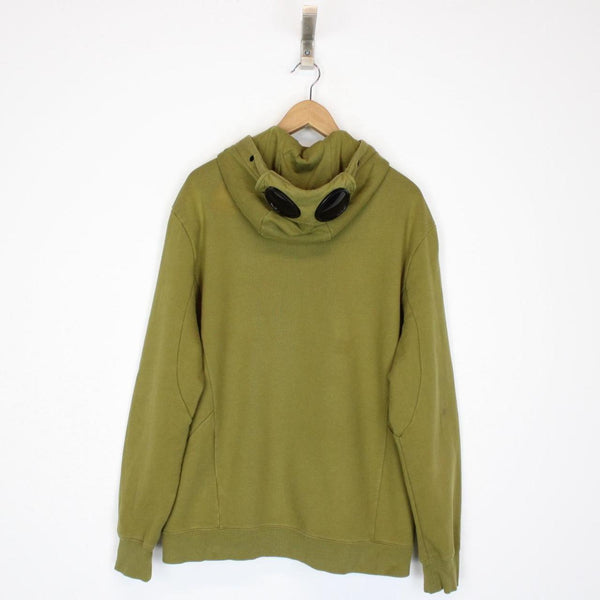 CP Company Green Cotton Full Zip Goggle Hoodie Jumper