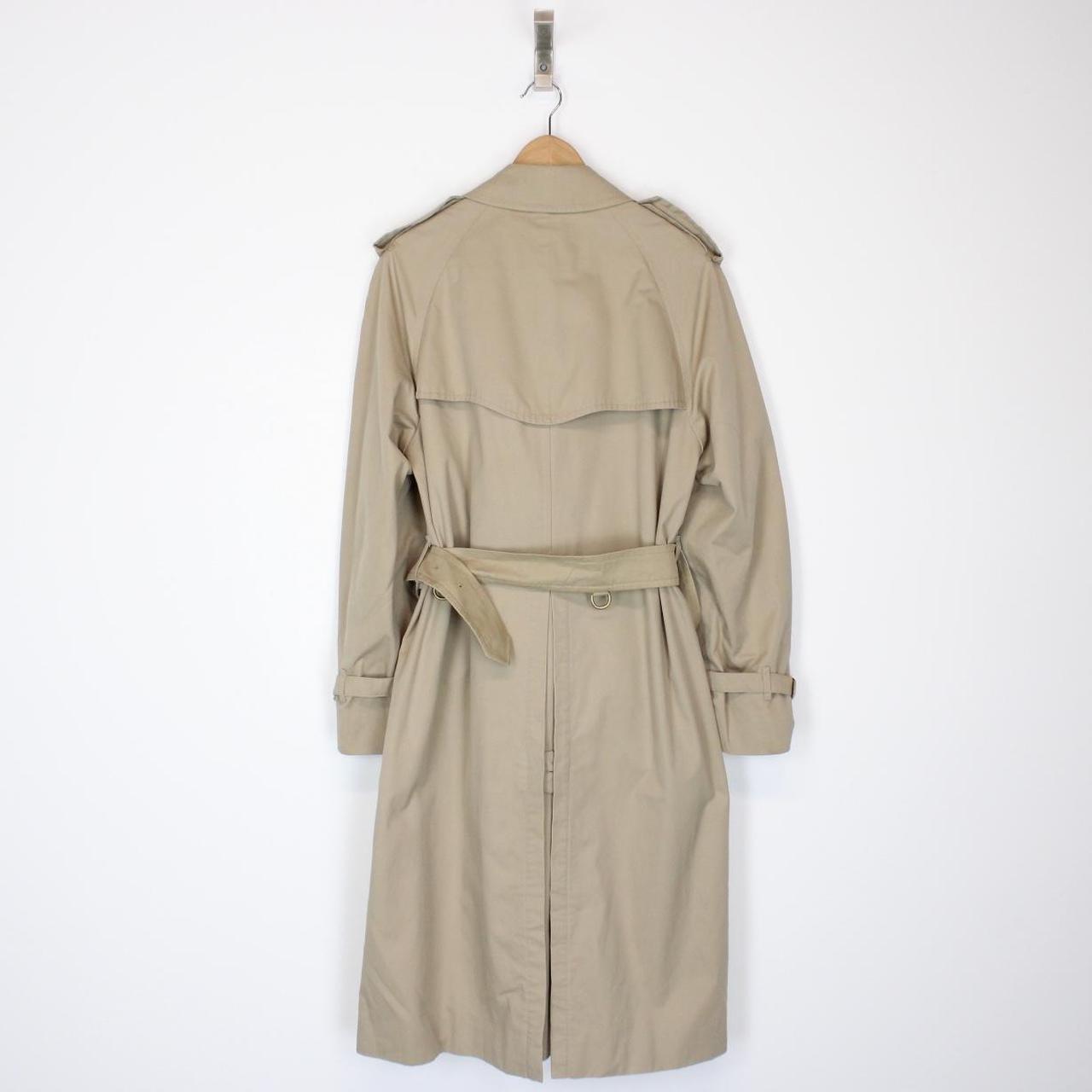 Vintage 90s Burberry Tan Brown Nova Check Double Breasted Belted Trench Coat