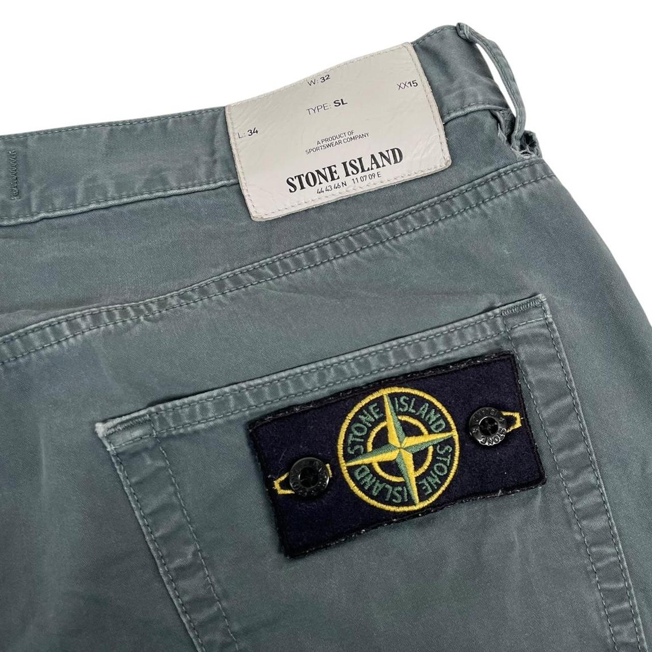 Stone Island Grey Slim Fit Cotton Trousers