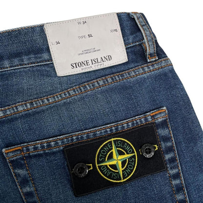 Stone Island AW 2017 Navy Blue Slim Fit Denim 3/4 Jeans