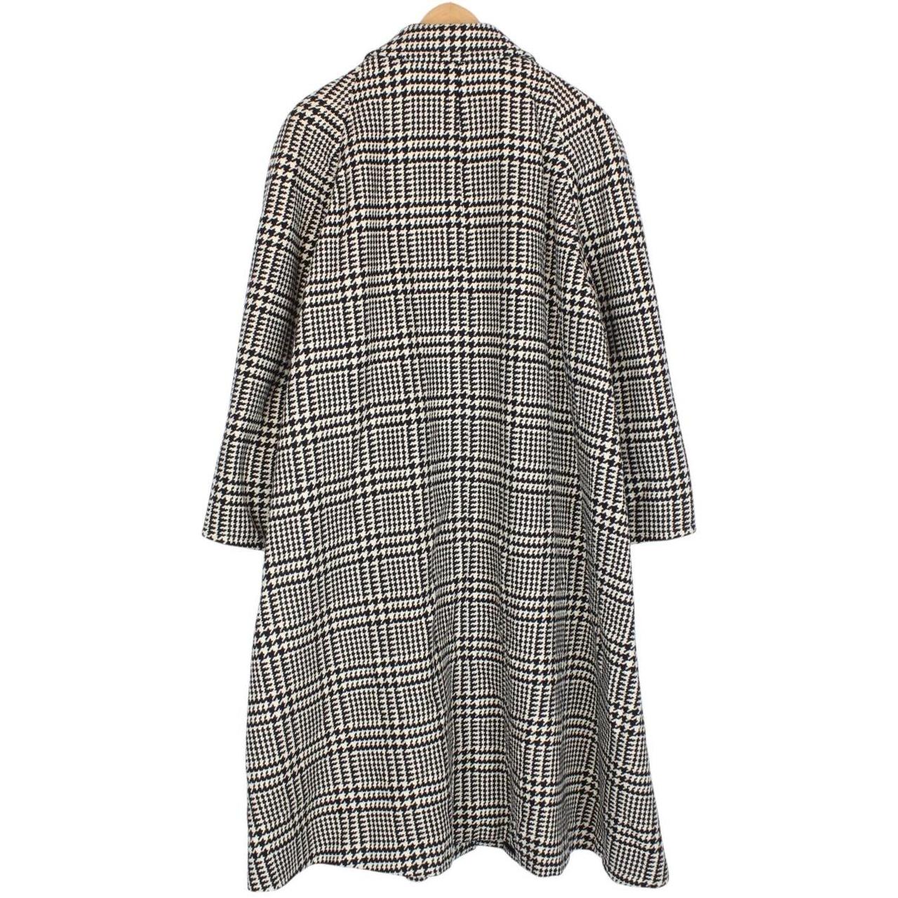 Vintage 90s Aquascutum White and Black Check Virgin Wool Coat