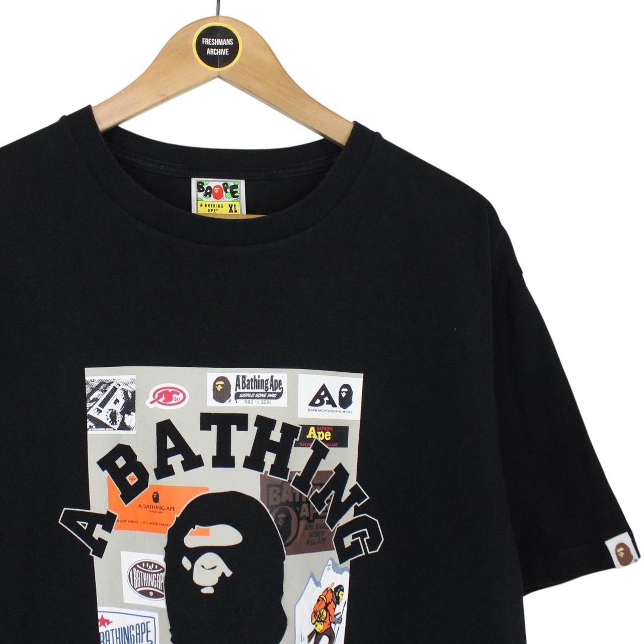 Bape Black and Multicoloured Multi Label College Graphic Short Sleeve T-Shirt