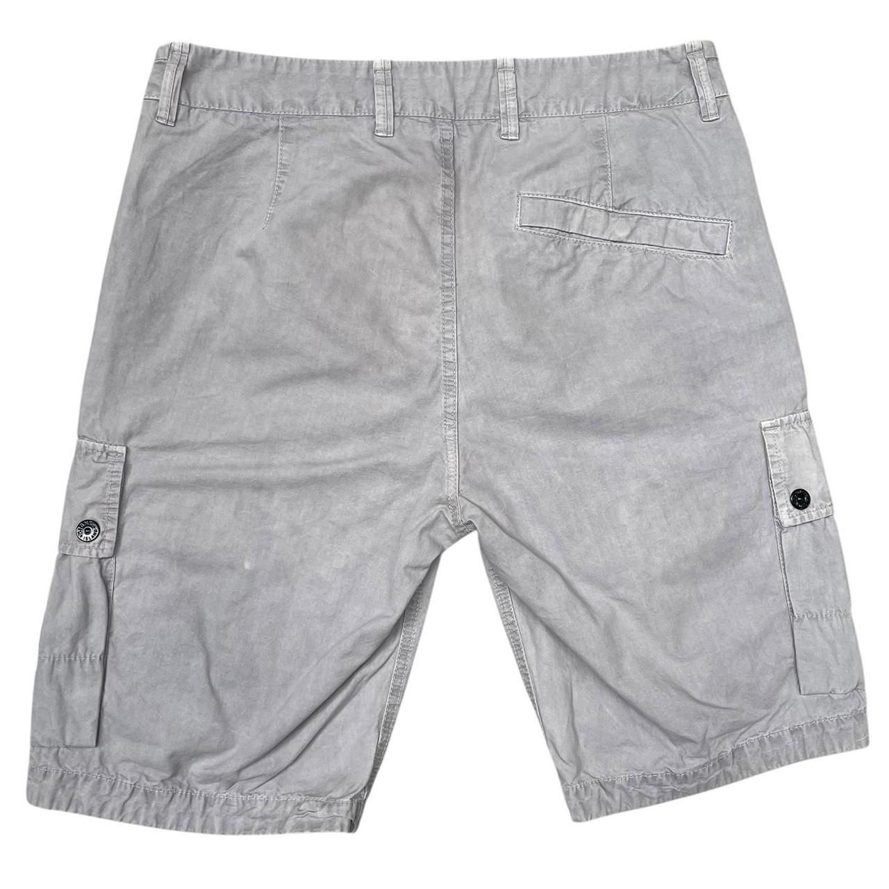 Stone Island SS 2022 Grey Bermuda Cotton Cargo Shorts