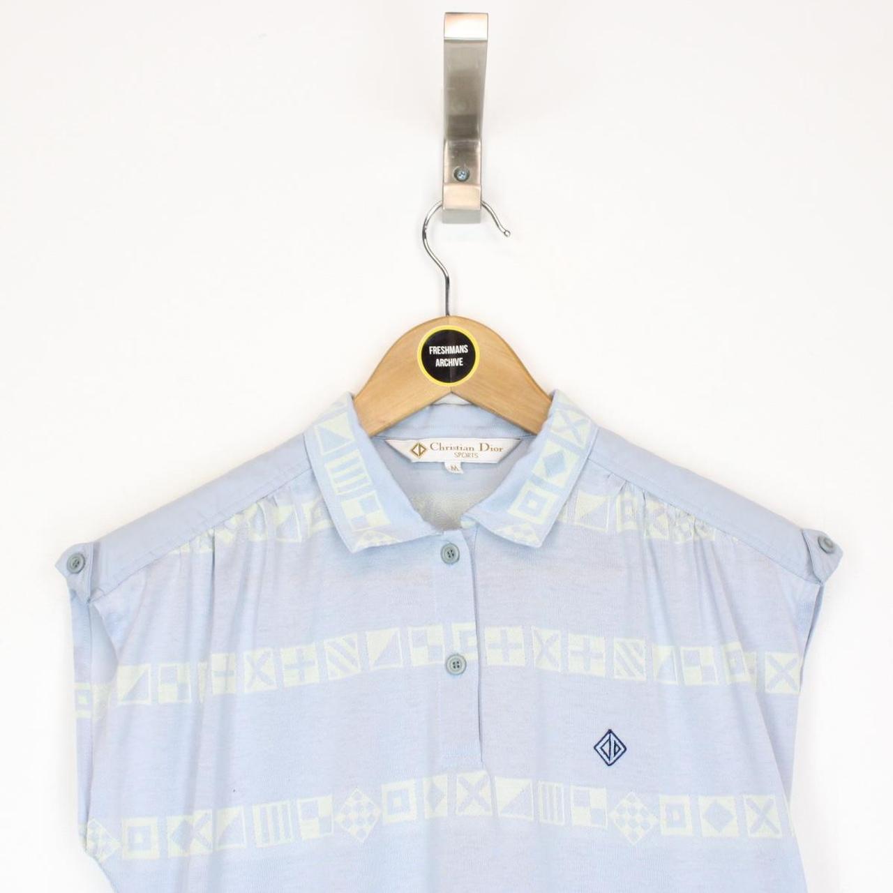 Vintage 90s Christian Dior Sports Light Blue Sleeveless Top