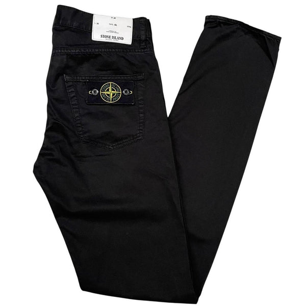Stone Island SS 2018 Black Slim Fit Cotton Trousers