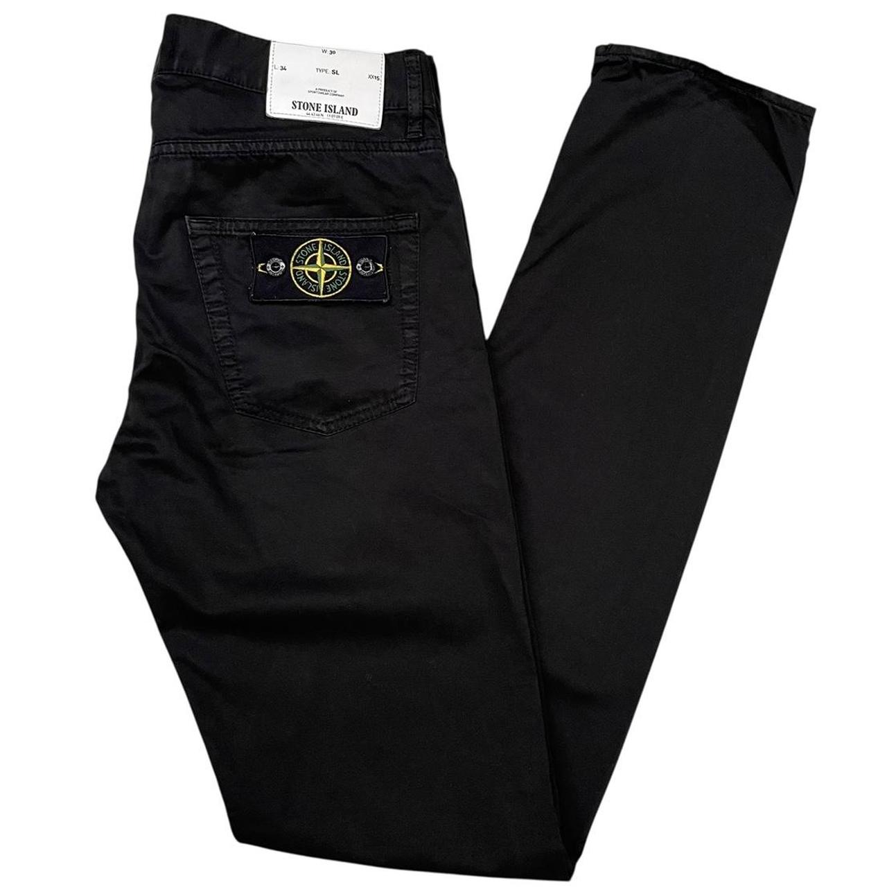Stone Island SS 2018 Black Slim Fit Cotton Trousers