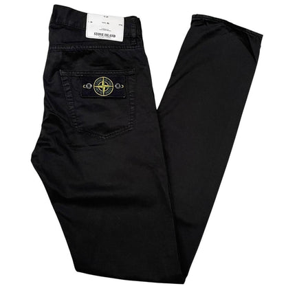 Stone Island SS 2018 Black Slim Fit Cotton Trousers